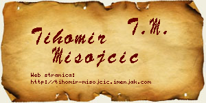 Tihomir Misojčić vizit kartica
